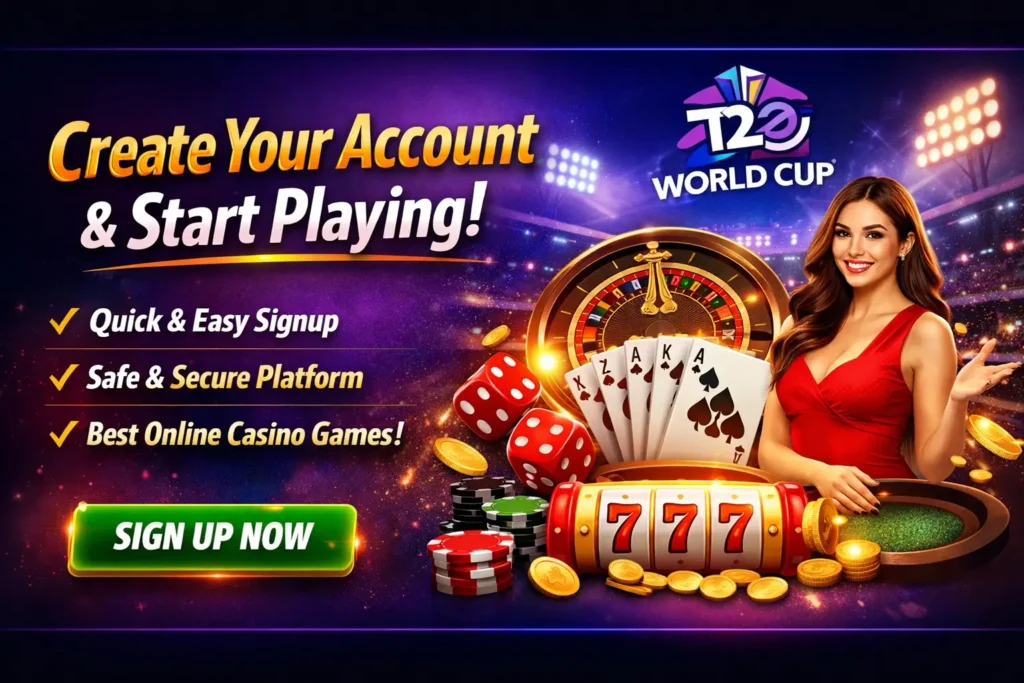 Create account and start playing securely on T20 World Cup best online casino platform.