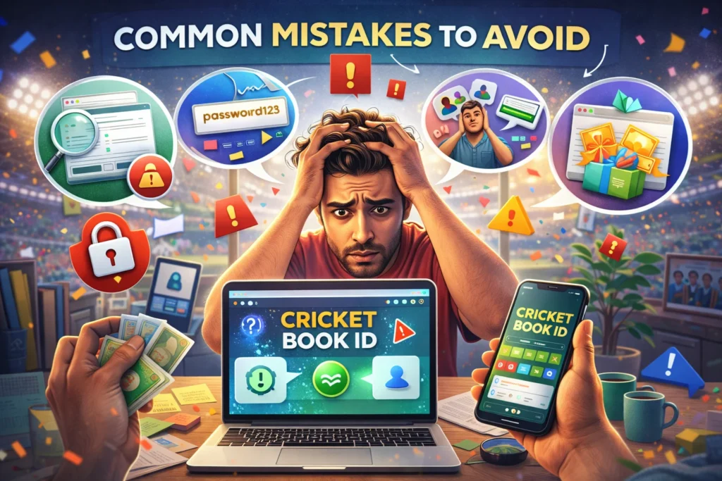 User confused by Cricket Book ID errors and weak password mistakes while using cricket platform