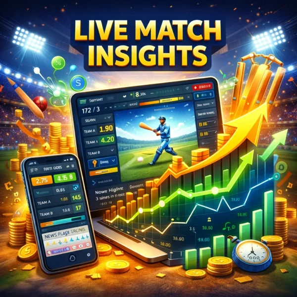 Live cricket match insights dashboard with betting odds and Sport Betting ID analytics during T20 World Cup match
