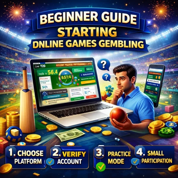 Beginner steps for online games gembling including choose platform verify account practice mode and start small