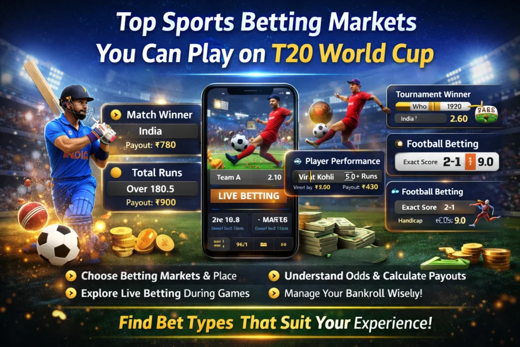 Poster displaying key sports betting strategies for consistent winning on T20 World Cup.