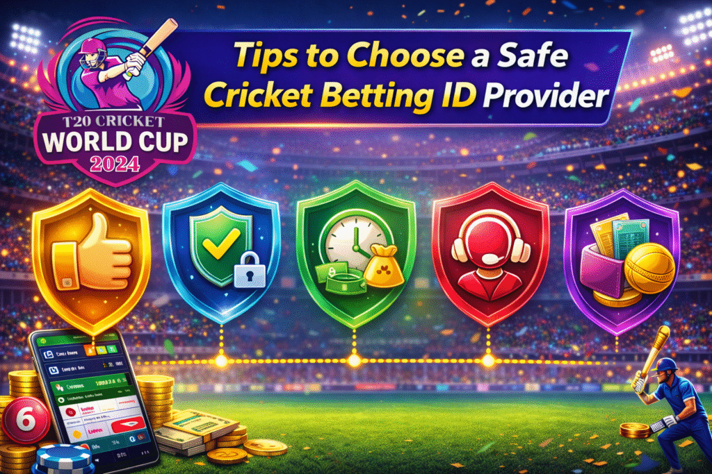 Tips to choose a safe cricket betting ID provider with T20 World Cup logo