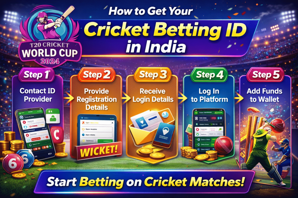Step by step guide showing how to get a cricket betting ID in India for T20 World Cup