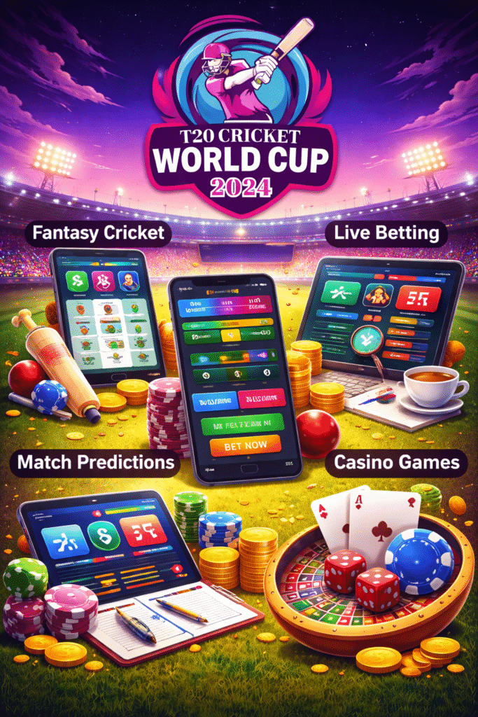 Fantasy cricket live betting match prediction casino games during T20 World Cup online gambling