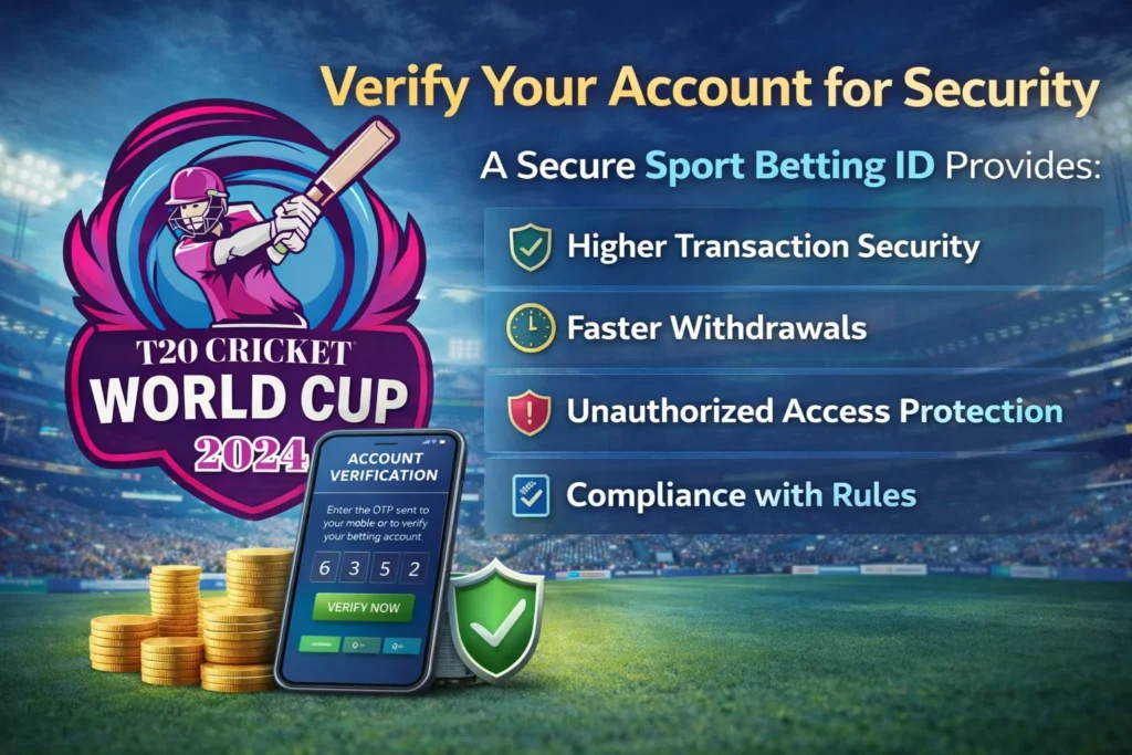 Secure sport betting ID features for T20 World Cup live cricket betting including safe transactions and fast withdrawals