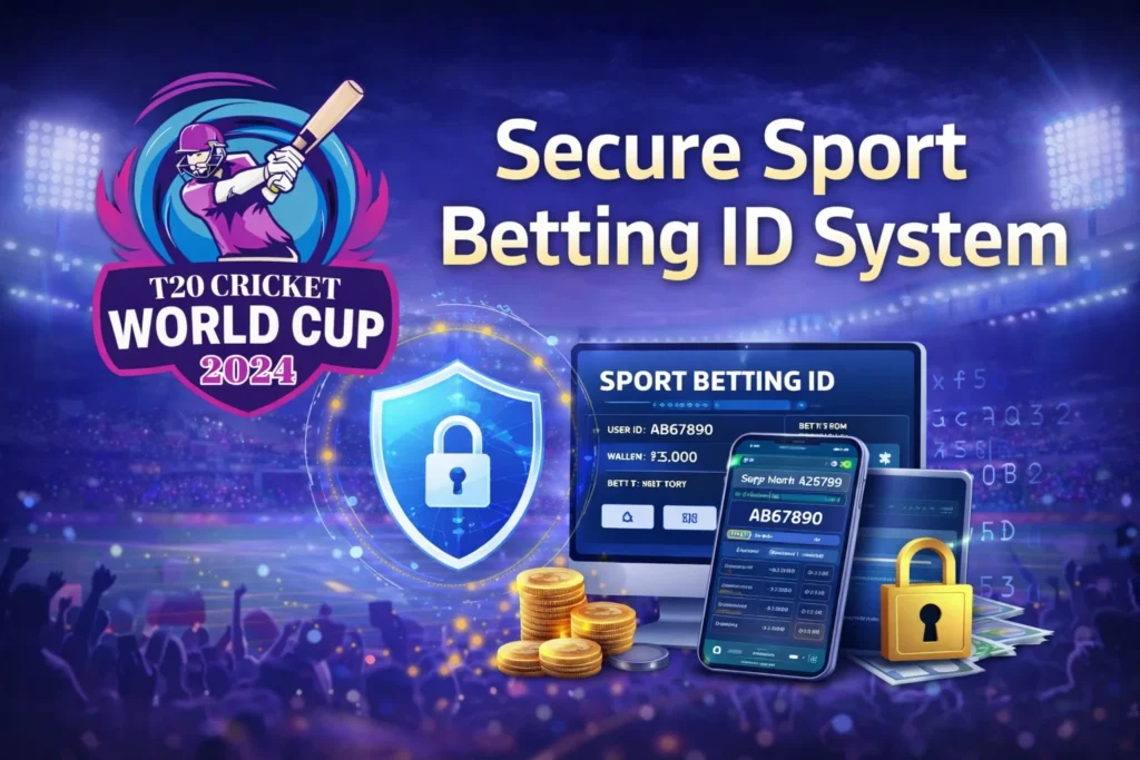 Secure Sport Betting ID dashboard on online betting platform during T20 World Cup with encrypted login and account protection