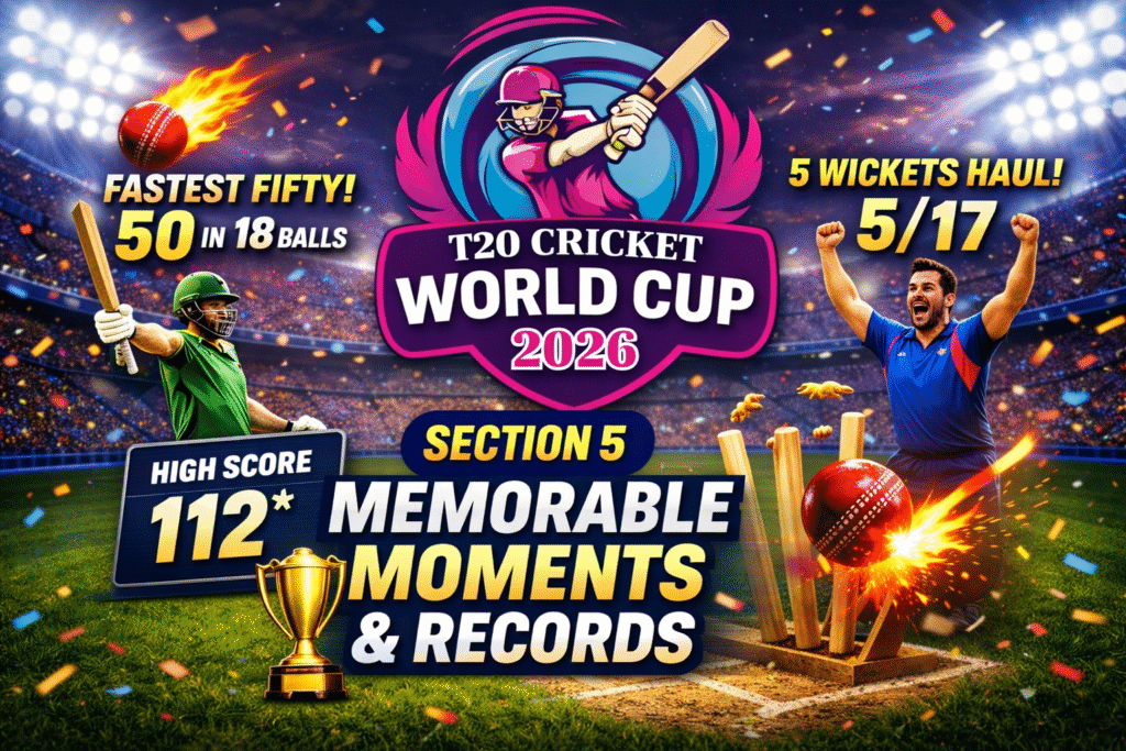T20 World Cup Final memorable moments including fastest fifty and bowling records