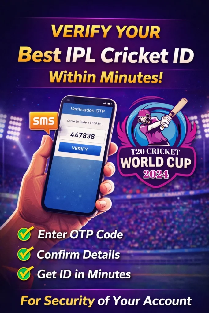 Verify Best IPL Cricket ID using OTP for secure account setup on T20 World Cup platform